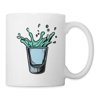 Spritzglas Splash in Teal Neon - Tasse - Weiß - Rechts