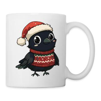 Rabe Krähe Weihnachten - Tasse - Weiß - Rechts