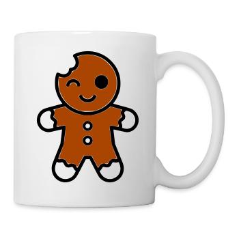 Funny bitten gingerbread man christmas - Mug - white - Right