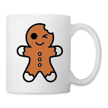 Funny bitten gingerbread man christmas - Mug - white - Right
