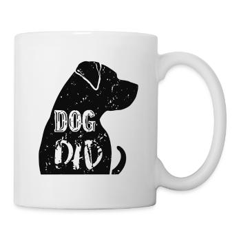 Dog Dad Silhouette mit Text - Tasse - Weiß - Rechts