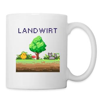 Landwirt Pixelwelt Ländliche Szene - Tasse - Weiß - Rechts