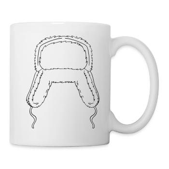 Flauschige Winter Fell Mütze - Tasse - Weiß - Rechts