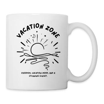 Sunset Vacation Vibes - Minimalist Beach Shirt - Tasse - Weiß - Rechts