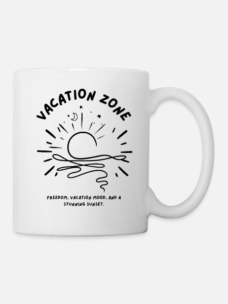 Sunset Vacation Vibes - Minimalist Beach Shirt - Tasse - Weiß