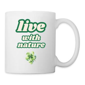 Live with Nature Clover Design - Mug - white - Right