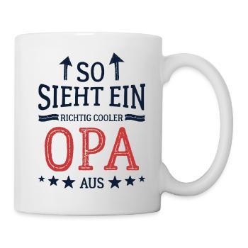 So sieht ein cooler Opa aus Bester Großvater  - Tasse - Weiß - Rechts