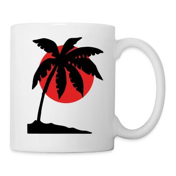 Palm Tree Sunset – Tropical Silhouette - Mug - white - Right