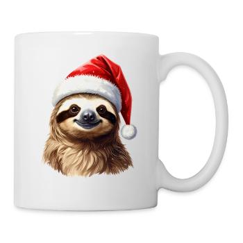 Paresseux en chapeau de Père Noël adapté à Noël - Mug blanc - blanc - Droite