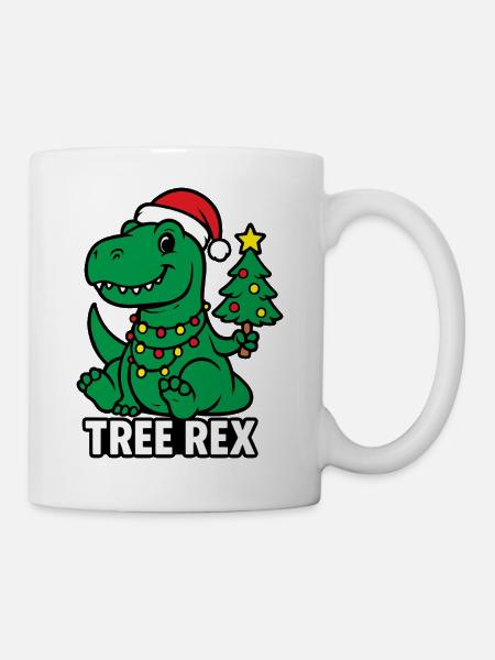 Tree Rex Christmas Kids Shirt Family - Mug - white