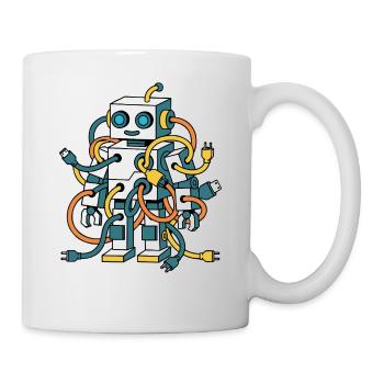 Stay Current Roboter Kabelkunst - Tasse - Weiß - Rechts