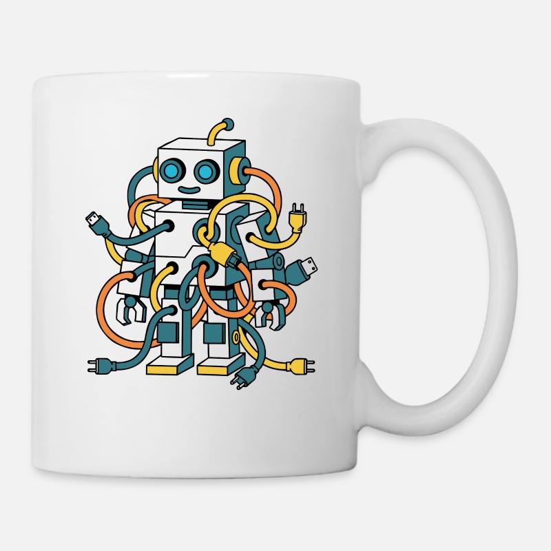 Stay Current Roboter Kabelkunst - Tasse - Weiß