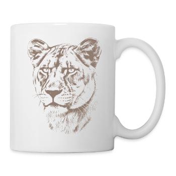Illustration de lionne - Mug blanc - blanc - Droite