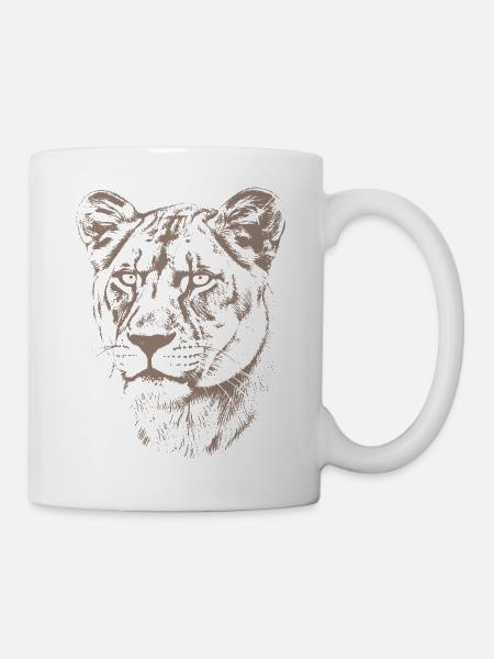 Lioness Illustration - Mug - white