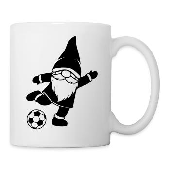 Fußball Wichtel Cartoon Illustration - Tasse - Weiß - Rechts