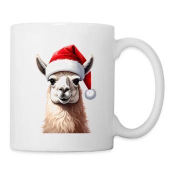 Lama oder Alpaka zu Weihnachten - Tasse - Weiß - Rechts