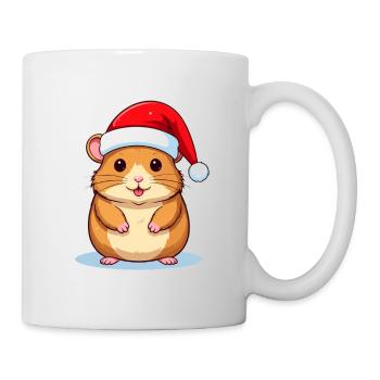 Hamster avec chapeau de Père Noël adapté pour Noël - Mug blanc - blanc - Droite