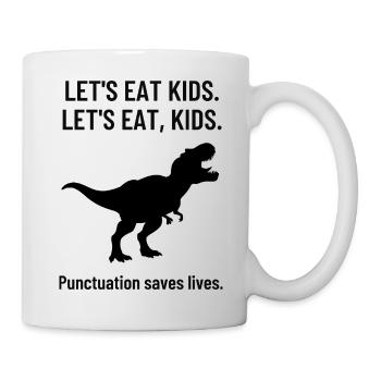 English Teacher Funny Grammar High School T-Rex - Mug - white - Right