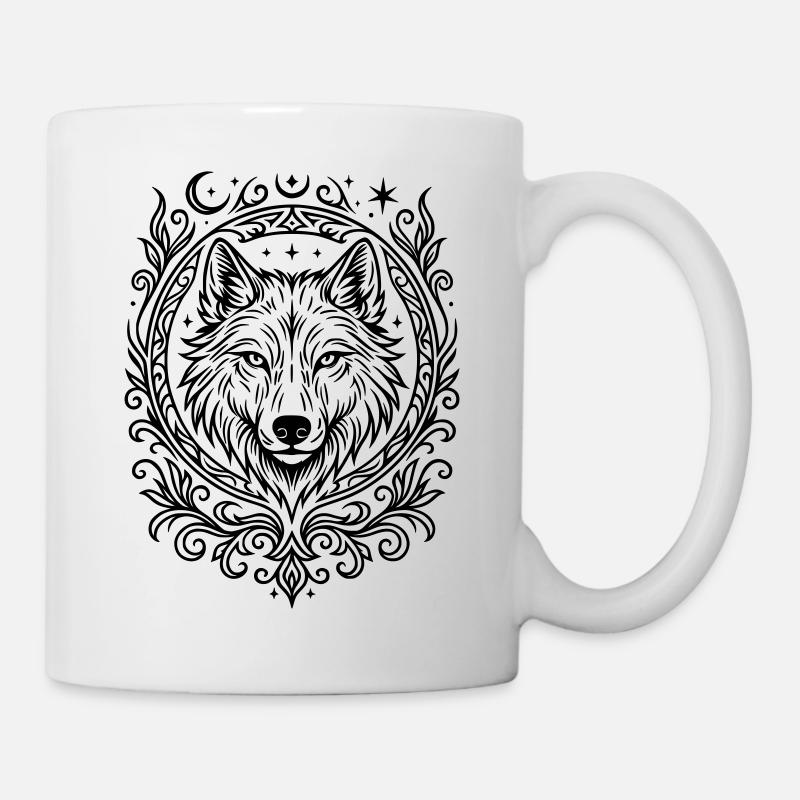 tete de loup - Mug blanc - blanc