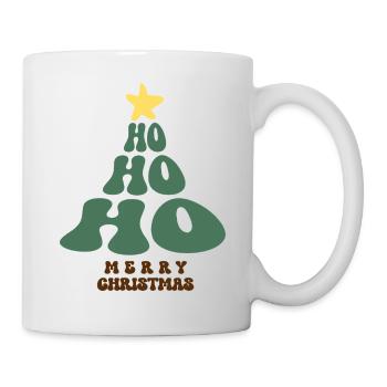 Merry Christmas Ho Ho Ho Weihnachtsbaum - Tasse - Weiß - Rechts