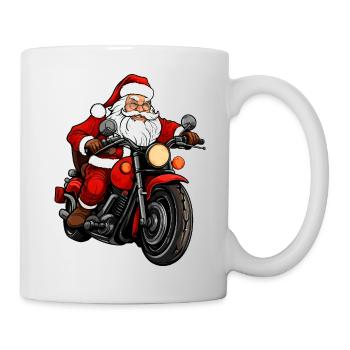 Motorradfahrer Weihnachten / Motorrad Christmas - Tasse - Weiß - Rechts
