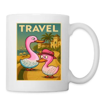 Affiche de voyage Canards et Oies - Mug blanc - blanc - Droite