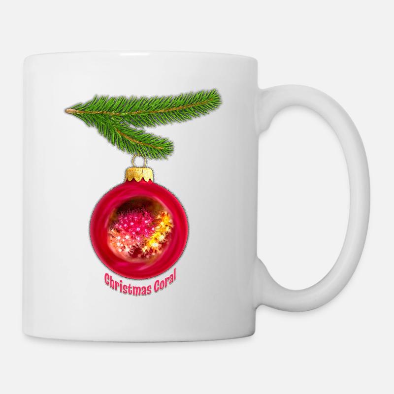 Korallenzauber am Tannenzweig       - Tasse - Weiß