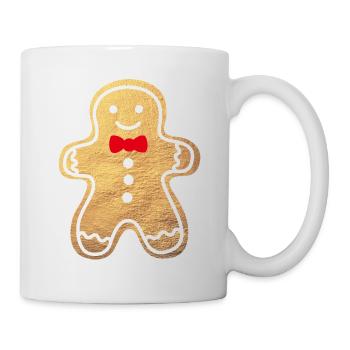 Keksmann Gold Lebkuchen Weihnachten Lebkuchenmann - Tasse - Weiß - Rechts