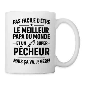 Pêche – Super Papa Pêcheur - Mug blanc - blanc - Droite