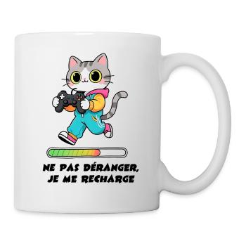 Chat gamer, ne pas déranger je me recharge - Mug blanc - blanc - Droite