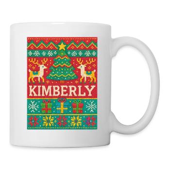 Festlicher Name Kimberly Hässlicher Weihnachtsstil, Weihnachten - Tasse - Weiß - Rechts