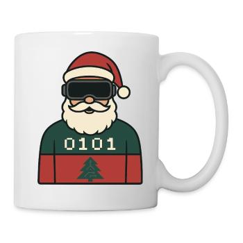 Cyber Santa VR Weihnachtsdesign - Tasse - Weiß - Rechts
