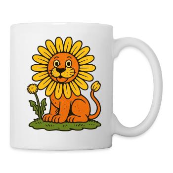 Lion crinière de tournesol - Mug blanc - blanc - Droite