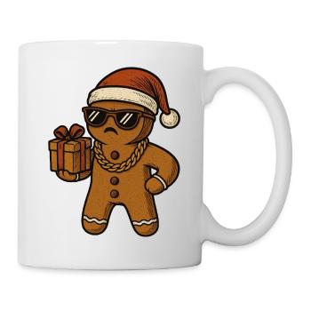 Gingerbread Santa mit Sonnenbrille Weihnachten - Tasse - Weiß - Rechts