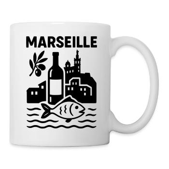 marseille silhouette - Tasse - Weiß - Rechts