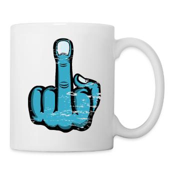 Doigt du milieu Doigt puant Baise Tu Design - Mug blanc - blanc - Droite
