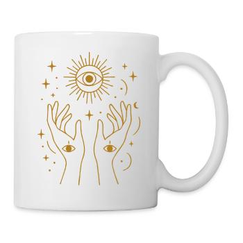 Göttliche Energie-Linienzeichnung - Tasse - Weiß - Rechts