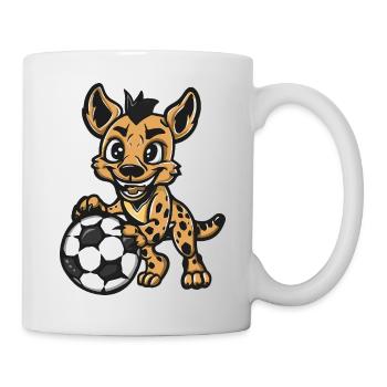 Hyena with soccer ball - Mug - white - Right