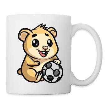 Hamster câlin avec ballon de foot - Mug blanc - blanc - Droite