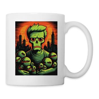 Neon Zombie mit Skelett Kugeln - Tasse - Weiß - Rechts