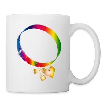 Motif de collier arc-en-ciel avec pendentifs - Mug blanc - blanc - Droite