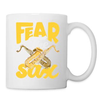 Saxofon - Tasse - Weiß - Rechts