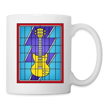 Buntglasgelbe E-Gitarre - Tasse - Weiß - Rechts