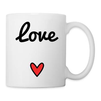 LIEBE. ICH LIEBE DICH. VALENTINSTAG. HERZ. ICH LIEBE DICH - Tasse - Weiß - Rechts