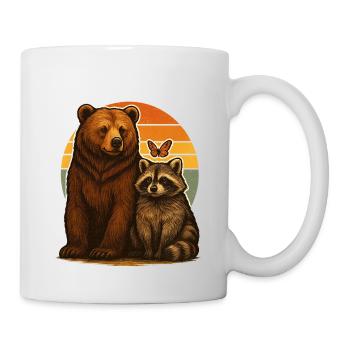 Bär Waschbär Tierfreunde - Tasse - Weiß - Rechts