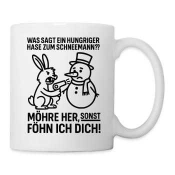 möhre her hungriger hase - Tasse - Weiß - Rechts