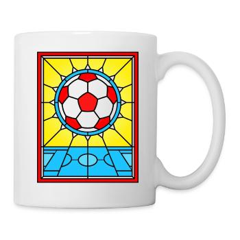 Stained Glass Football and Soccer Field - Mug - white - Right