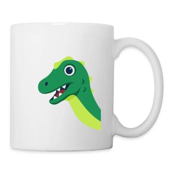 Green Dino Cartoon Motif - Mug - white - Right