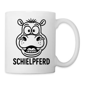 schielpferd kinder witz - Tasse - Weiß - Rechts