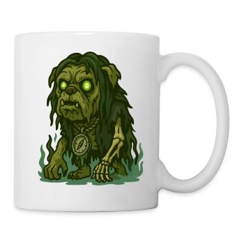 Bouledogue zombie aux yeux lumineux et boussole - Mug blanc - blanc - Droite
